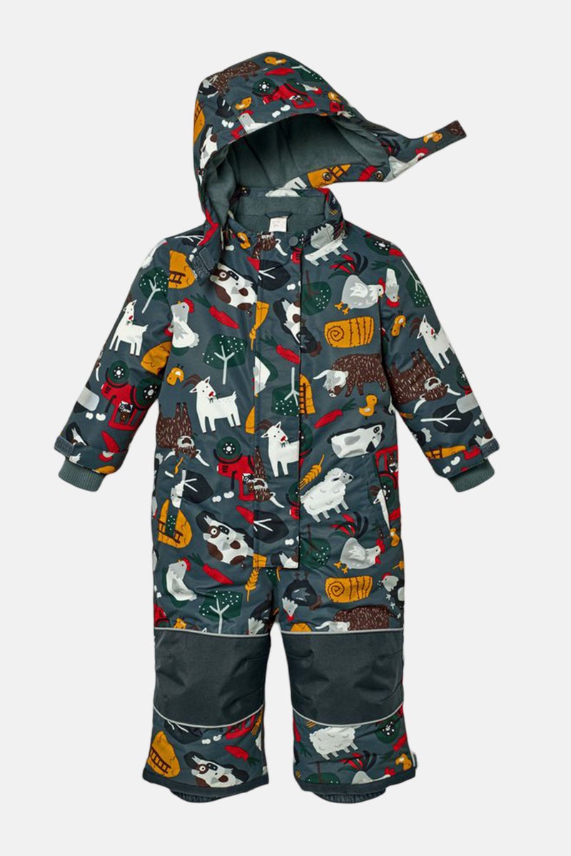 Tchibo Toddler Boy All Over Printed Hooded Bodysuits, Grey Combo - Image 3